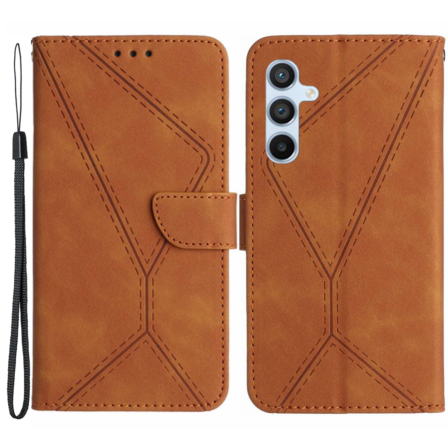 HT05 Skin-touch PU Leather Cover for Samsung Galaxy M54 5G / F54 5G Anti-Drop Wallet Phone Case with Strap HT05 Skin-touch PU Leather Cover for Samsung Galaxy M54 5G / F54 5G Anti-Drop Wallet Phone Case with Strap